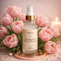 Refreshing face serum bottle with pump, amber cap, glass container