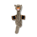 5ft grizzly bear plush toy with orange paw pads and black nose, front view