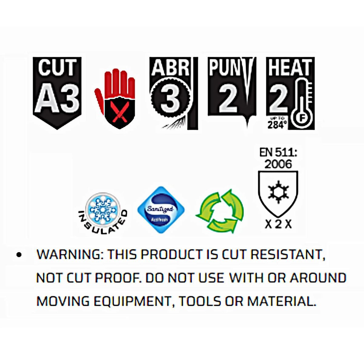 Black insulated work glove with MCR Safety N9690L and Ninja Ice logos, on packaging