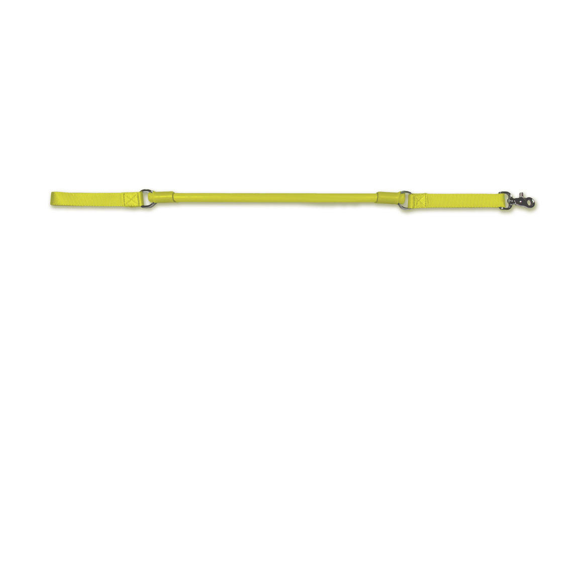 Lime green no-pull dog leash with metal clasp and adjustable strap