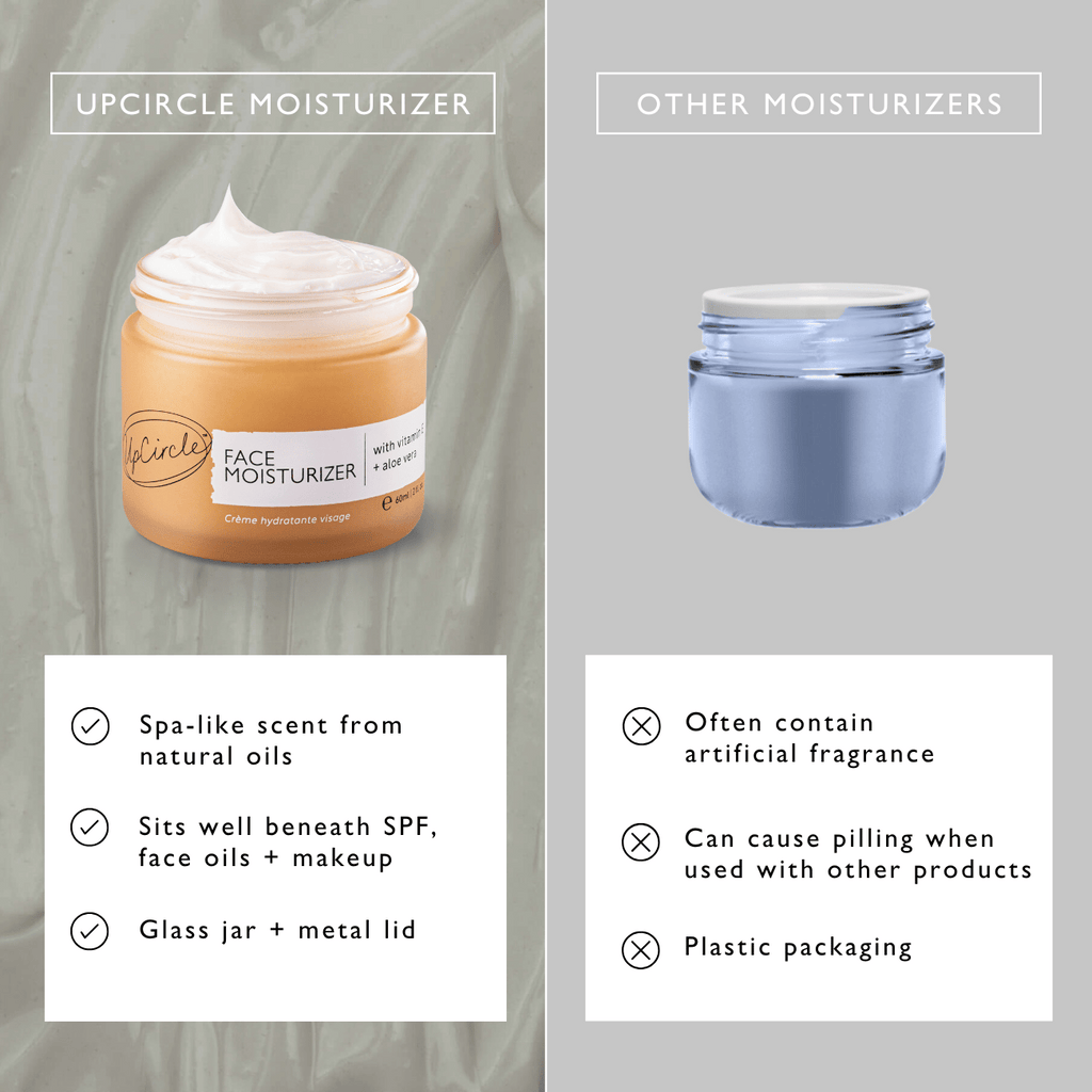 Amber glass face moisturizer jar with metal lid