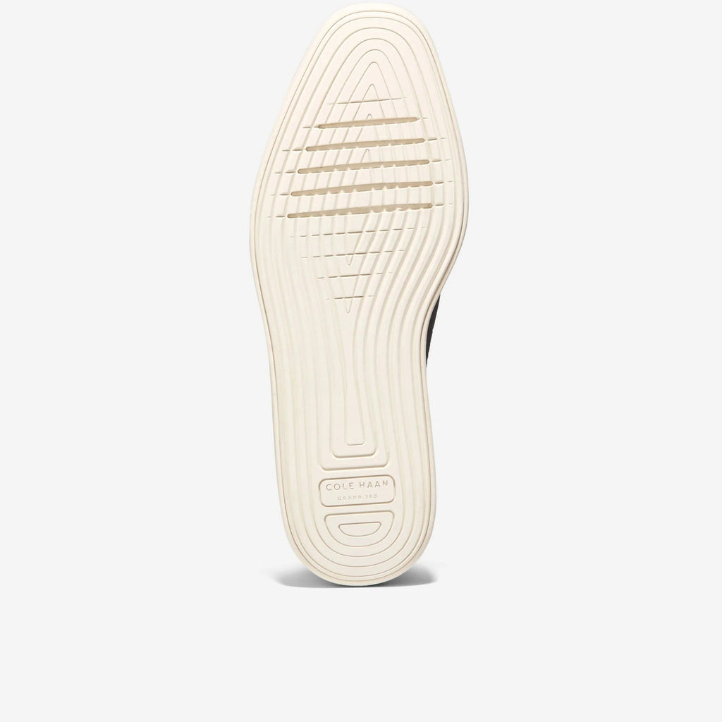 Cream rubber outsole with tread lines for platform Oxford shoe