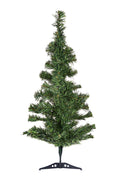 Green tabletop artificial Christmas tree with stand and full, layered branches
