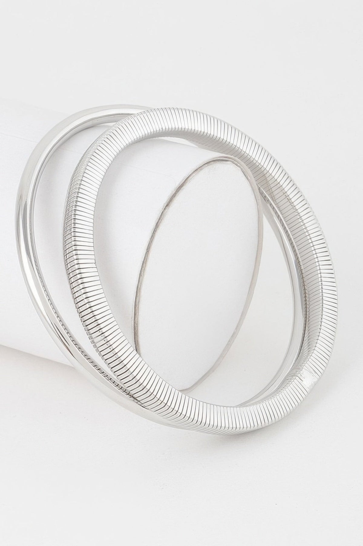 Silver ribbed cuff bracelet, ROOSEVELT BYMANYC ® New York