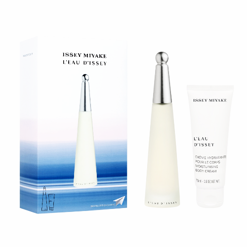 Perfume and body cream gift set, EDT spray bottle with cream tube and box