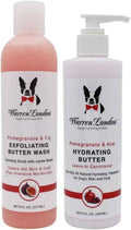Warren London dog wash and leave-in conditioner bottles, pomegranate and fig scent