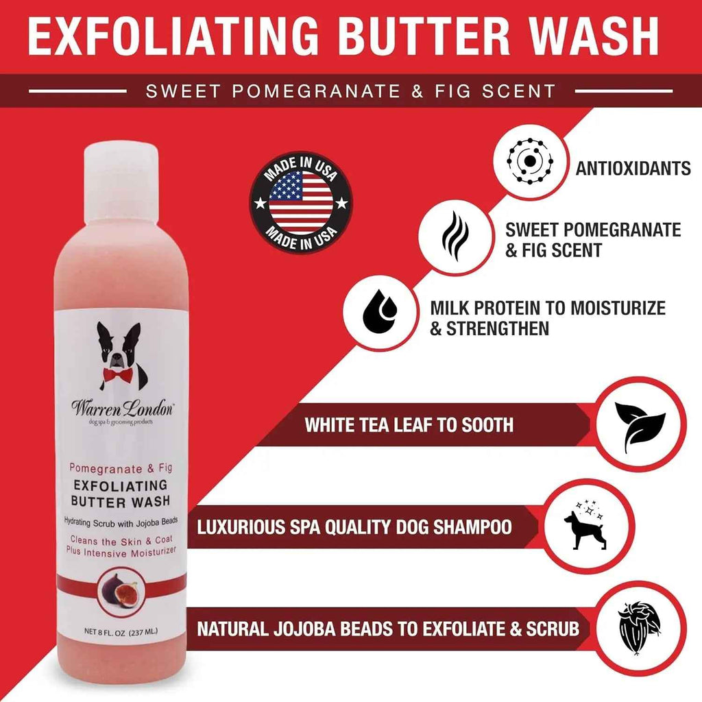 Warren London pomegranate and fig exfoliating butter wash bottle