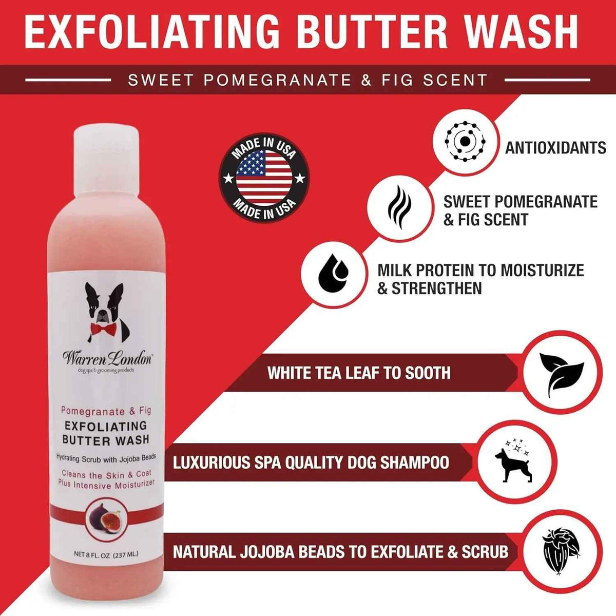 Warren London pomegranate and fig exfoliating butter wash bottle
