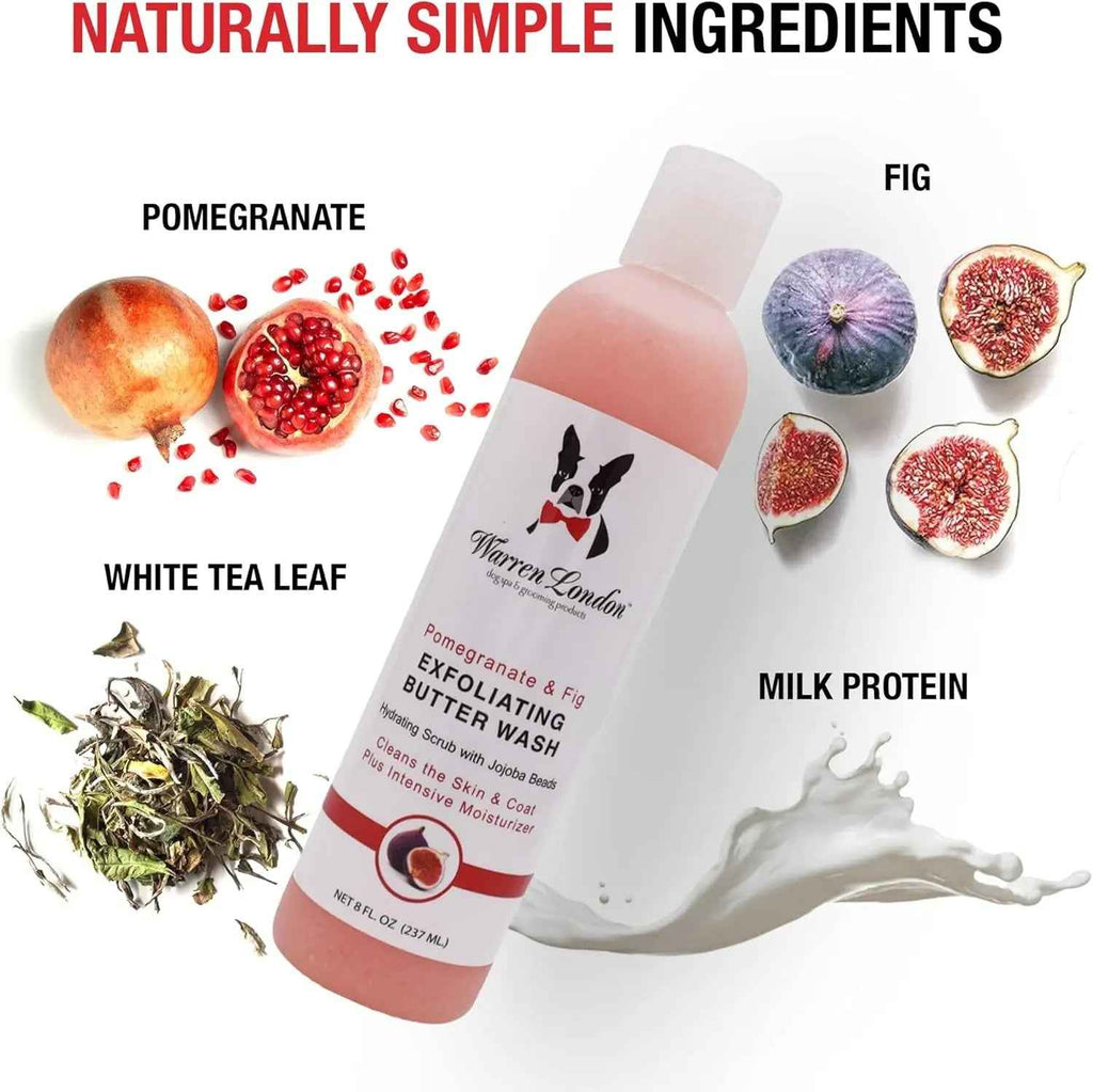 Warren London pomegranate and fig exfoliating dog wash bottle