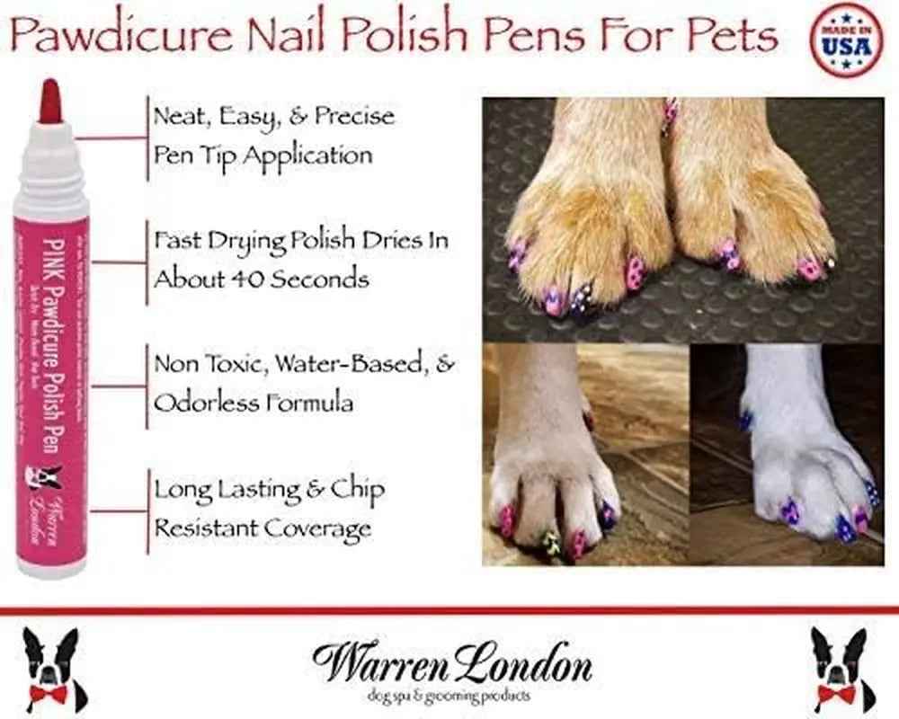 Warren London pink pet nail polish pen with a pointed applicator