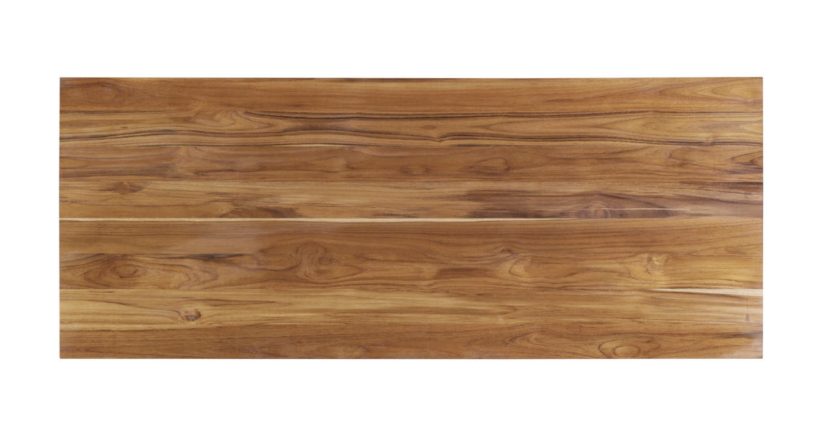 Teak wood kitchen island panel with visible natural grain