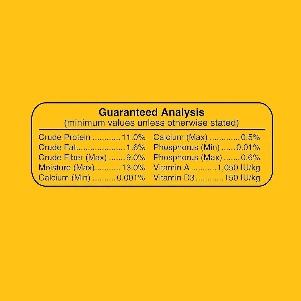 Daily Blend bird food guaranteed analysis label with nutrient percentages