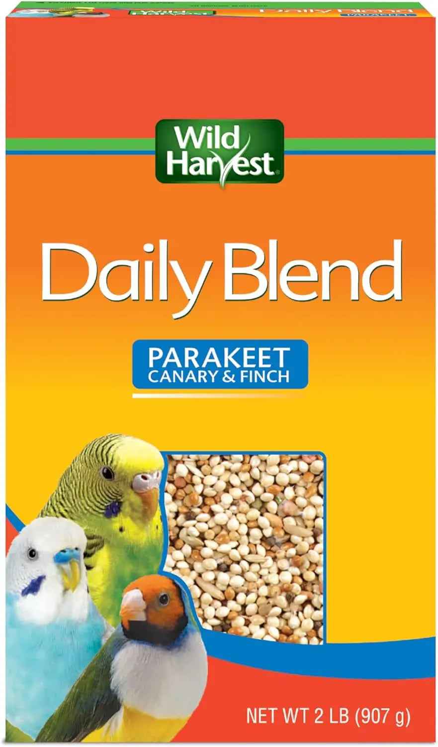 Wild Harvest Daily Blend parakeet and finch food box with seed window