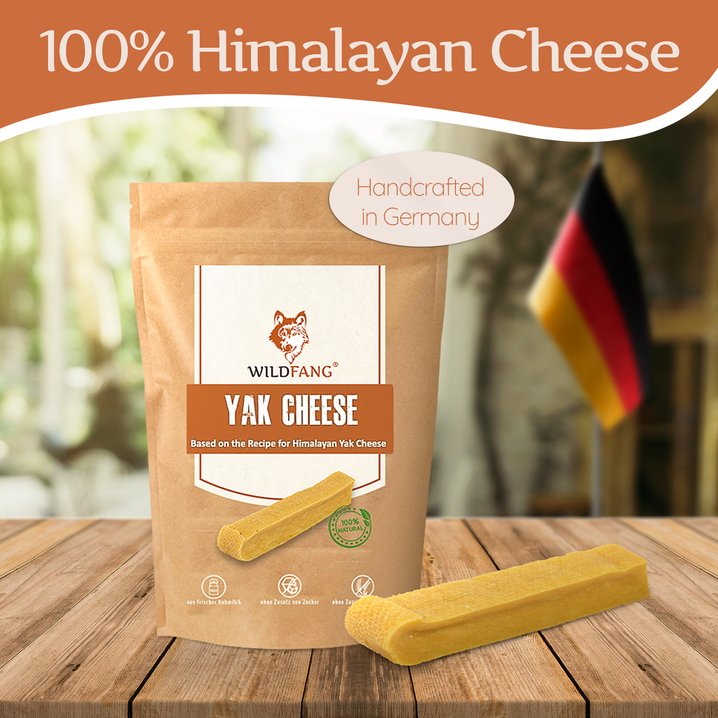 Yak cheese bag with chew sticks and a handcrafted seal