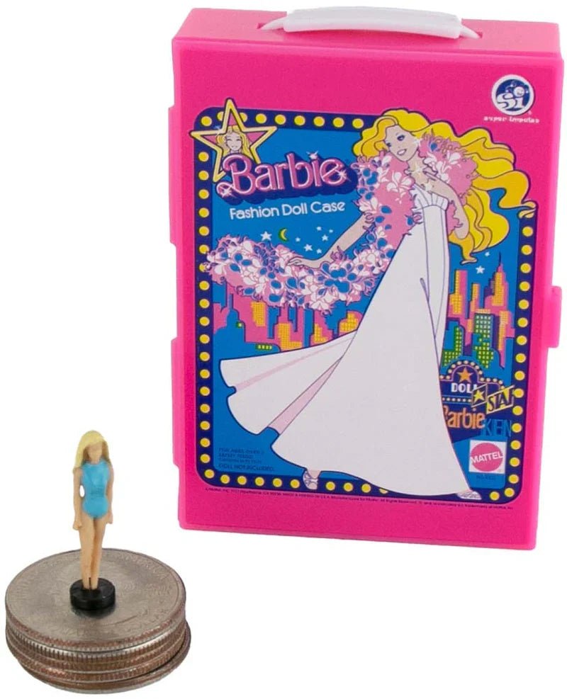 Barbie Fashion Doll Case with included miniature doll figure and round stand