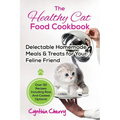 Cat food cookbook paperback with kitten on bowl and pink title text, Cynthia Cherry