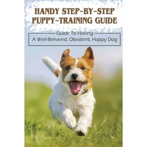 Paperback puppy-training guide book with smiling terrier on cover