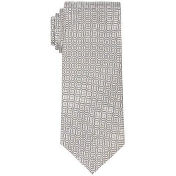Men's classic tie in light gray with dense micro-dot pattern