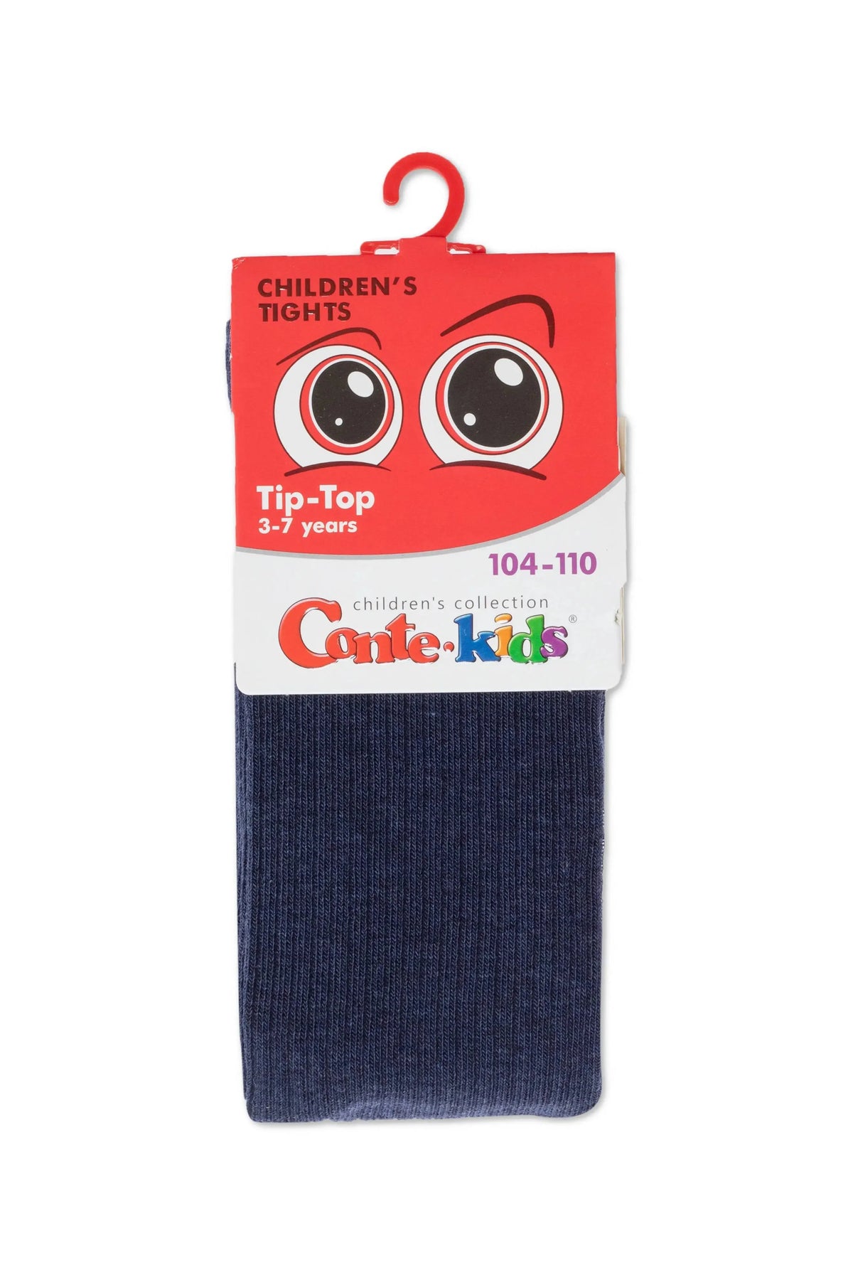 Kids cotton tights package, dark navy blue, ribbed knit, full-length