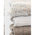 Knitting paper notebook with white and gray knit-texture cover and raised yarn detail