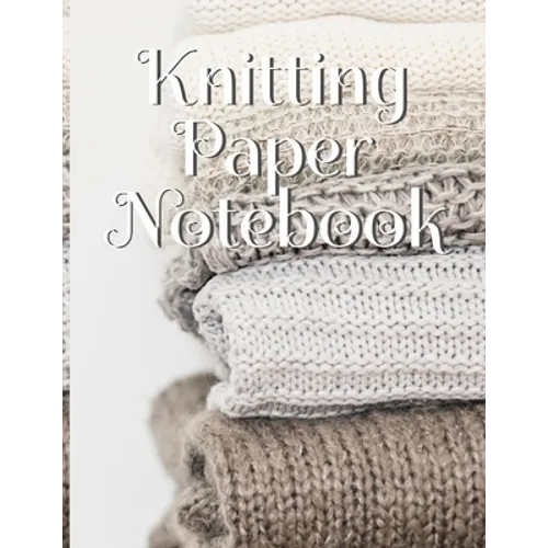 Knitting paper notebook with white and gray knit-texture cover and raised yarn detail