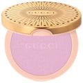 Gucci illuminating highlighter compact with purple glitter powder and gold lid
