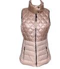 Calvin Klein women's blush pink quilted puffer vest with front zip.