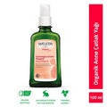 Weleda stretch mark oil bottle with pump, dark green glass, 100 ml