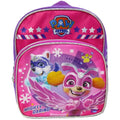 Kids PAW Patrol superhero mini backpack, pink with purple trim and puppy graphic