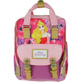 Kids Disney Princess backpack with Sleeping Beauty art, pink/purple front flap pocket