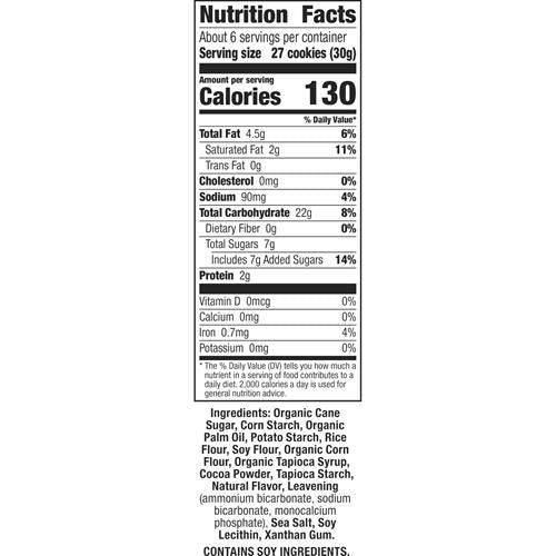 Nutrition Facts label for bunny grahams cookies, serving size 27 cookies