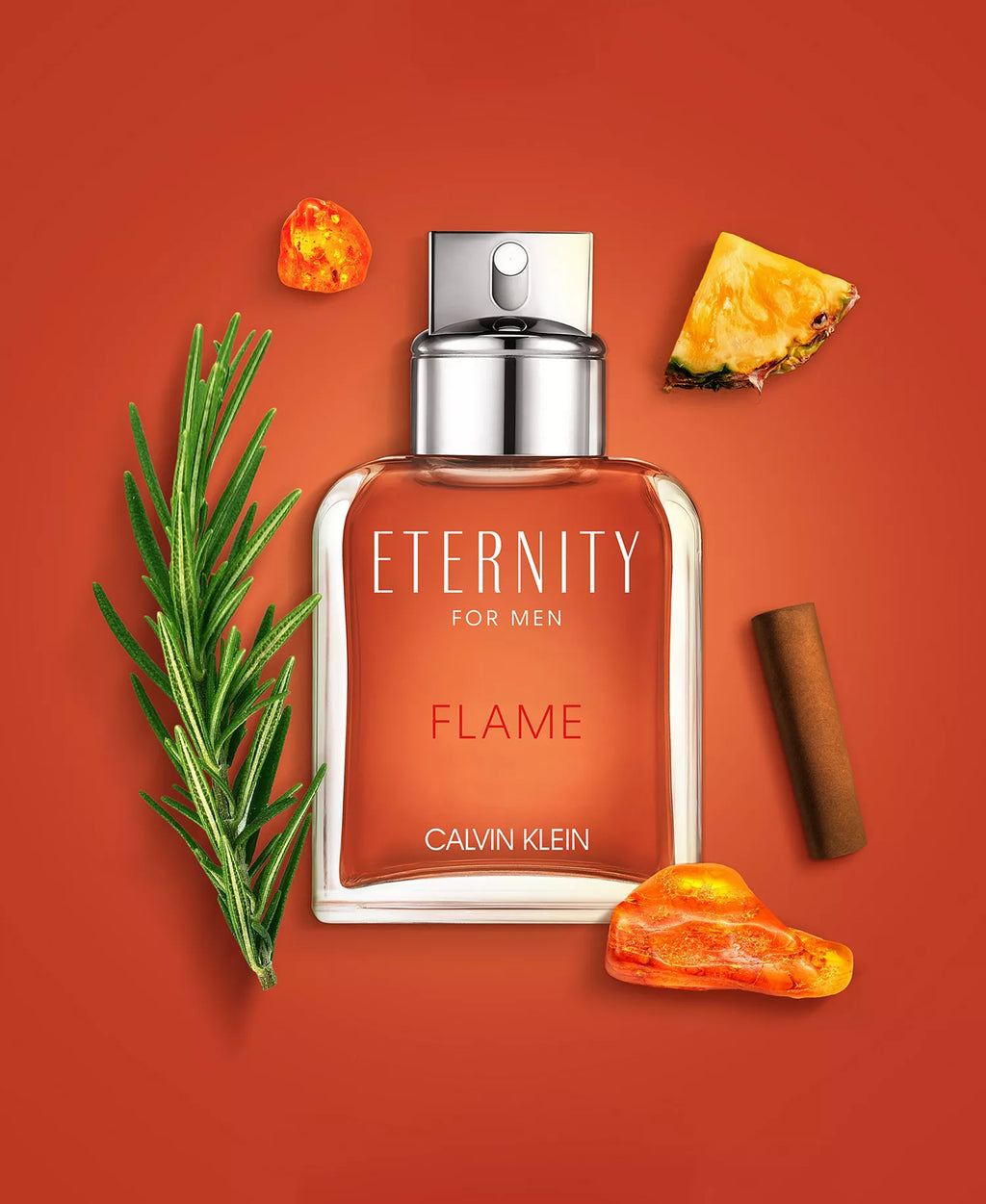 Calvin Klein Eternity Flame for Men eau de toilette spray bottle with silver cap