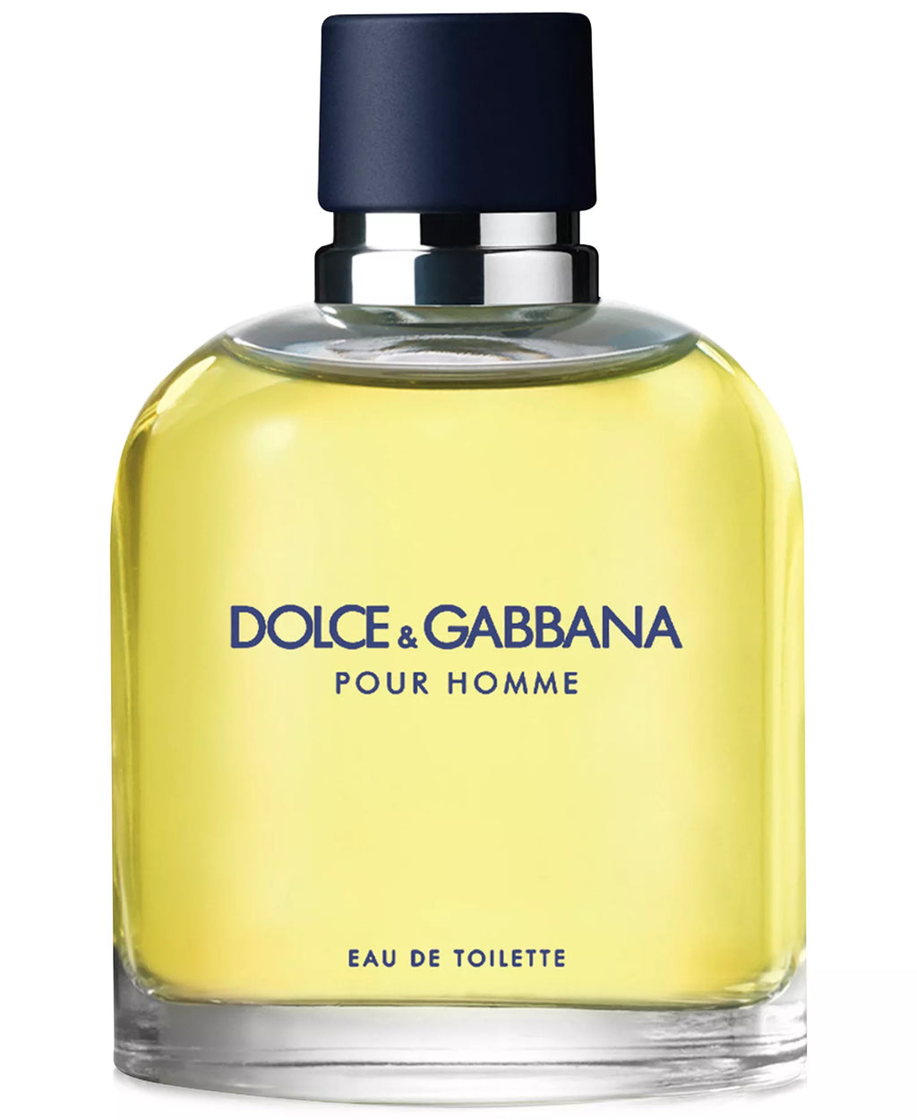 Men's eau de toilette spray bottle with Dolce & Gabbana Pour Homme label, yellow liquid