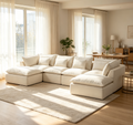 Cloud Couch oversized modular sectional sofa in antique white with chaise seats