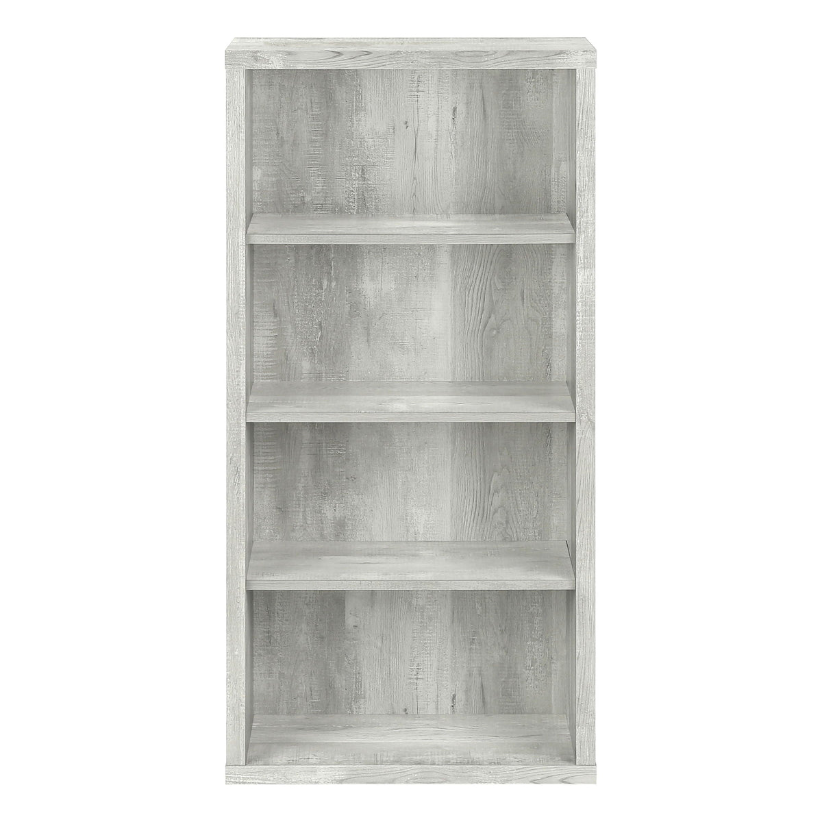 Light gray 5-tier office bookshelf with five open shelves and flat top