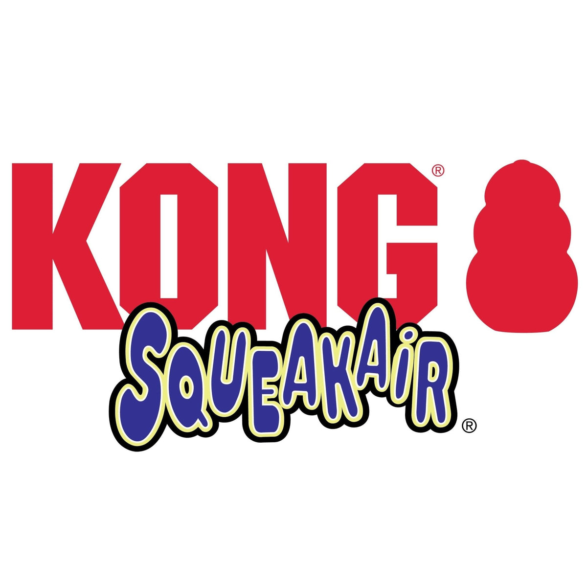 KONG SquakAir branding graphic card with red paw icon