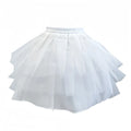 White tiered tulle skirt with gathered waistband for cosplay