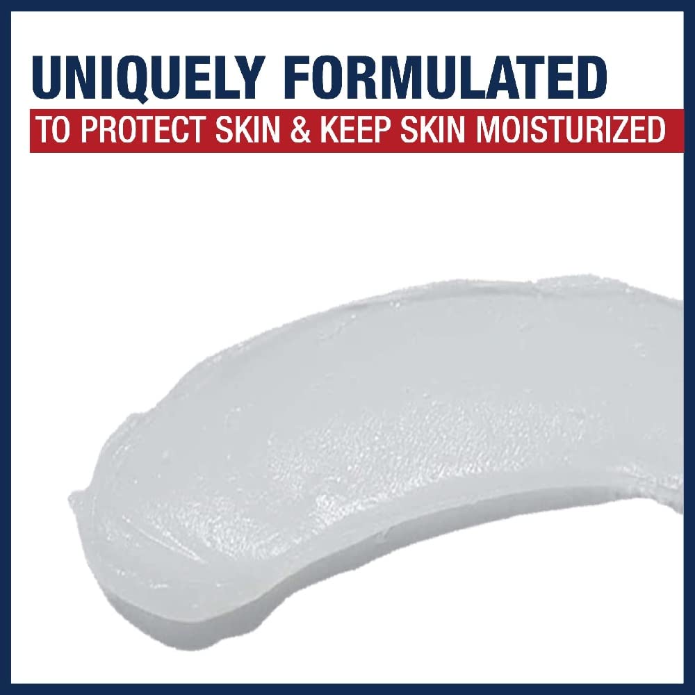 Smooth pale ointment smear illustration with text about protecting and moisturizing