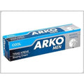 Arko Men Cool shaving cream box, blue and white packaging