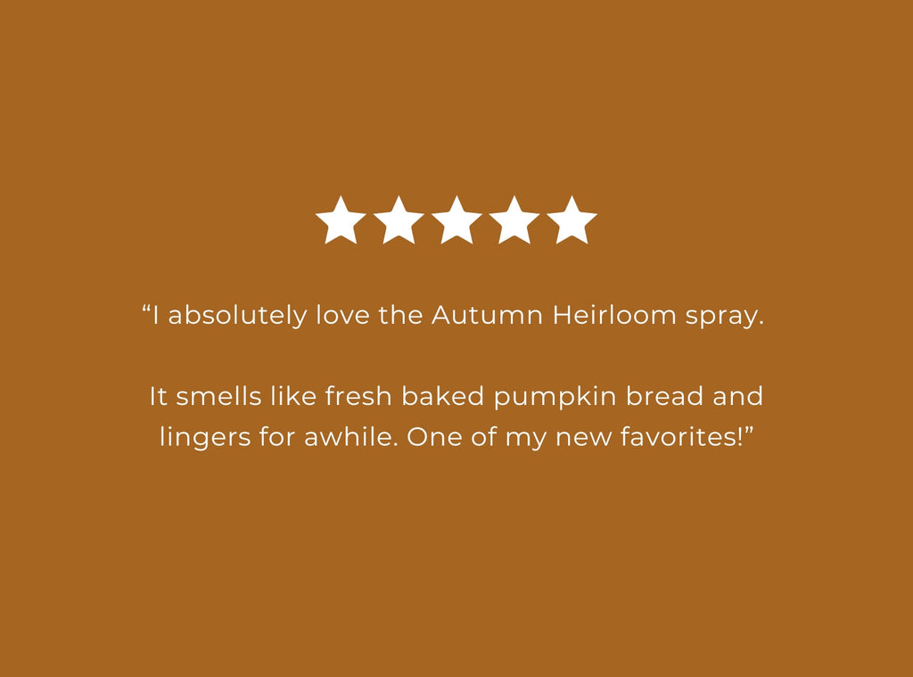 Customer review card for air and fabric spray with five star rating