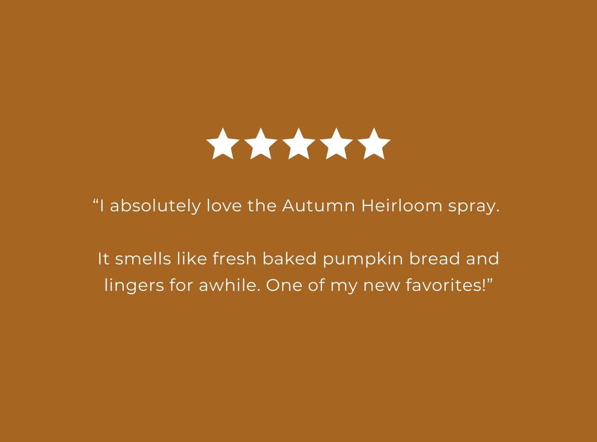 Customer review card for air and fabric spray with five star rating