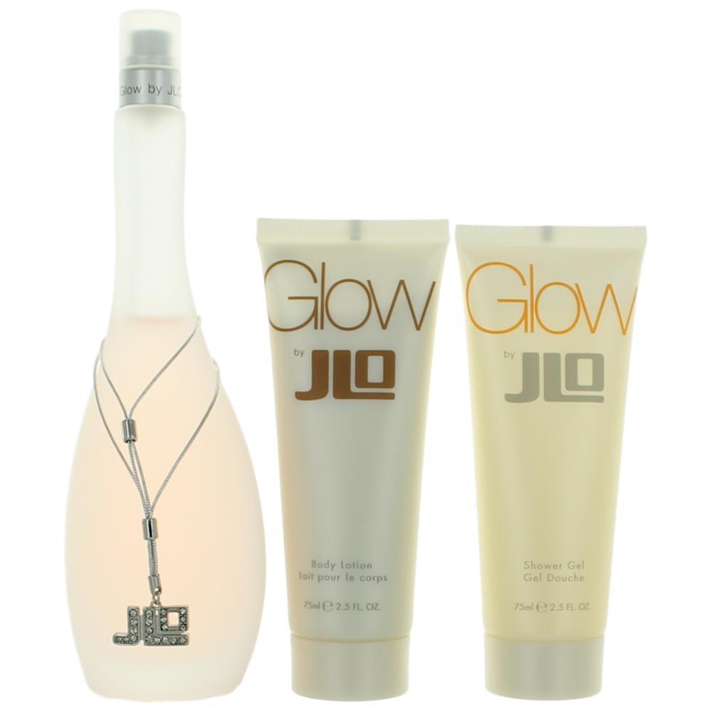 Glow by J.Lo 3-piece gift set: lotion bottle, shower gel, body lotion tubes