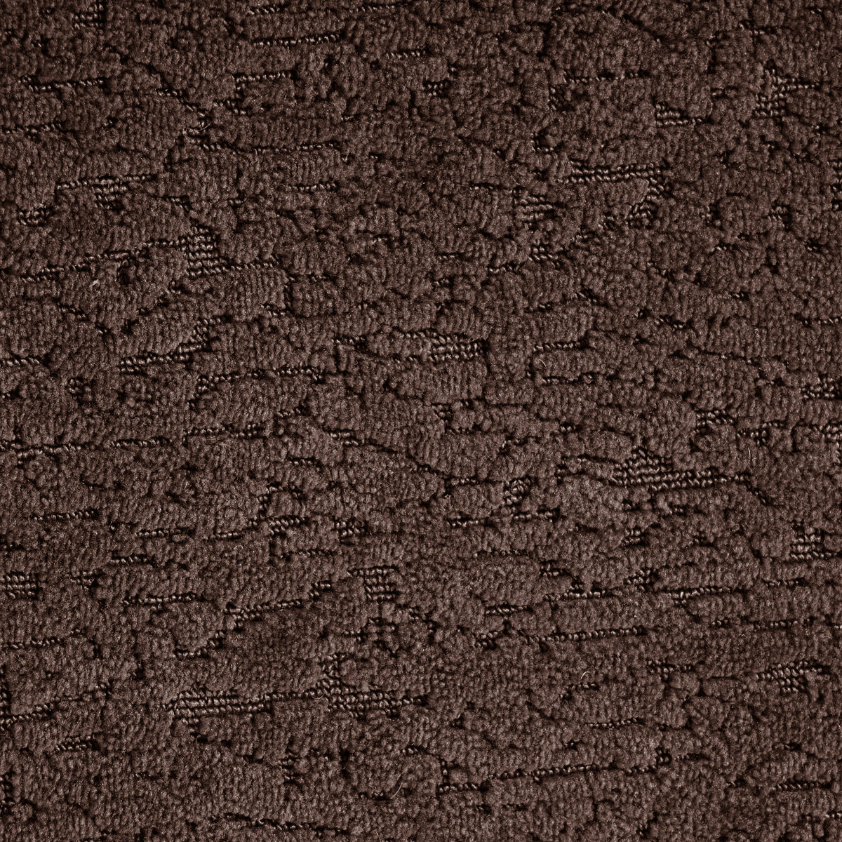 Brown textured sofa fabric close-up with dense, napped upholstery texture