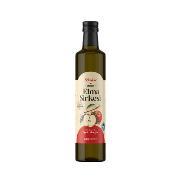 Balen organic apple cider vinegar bottle, 500 ml, dark glass with label