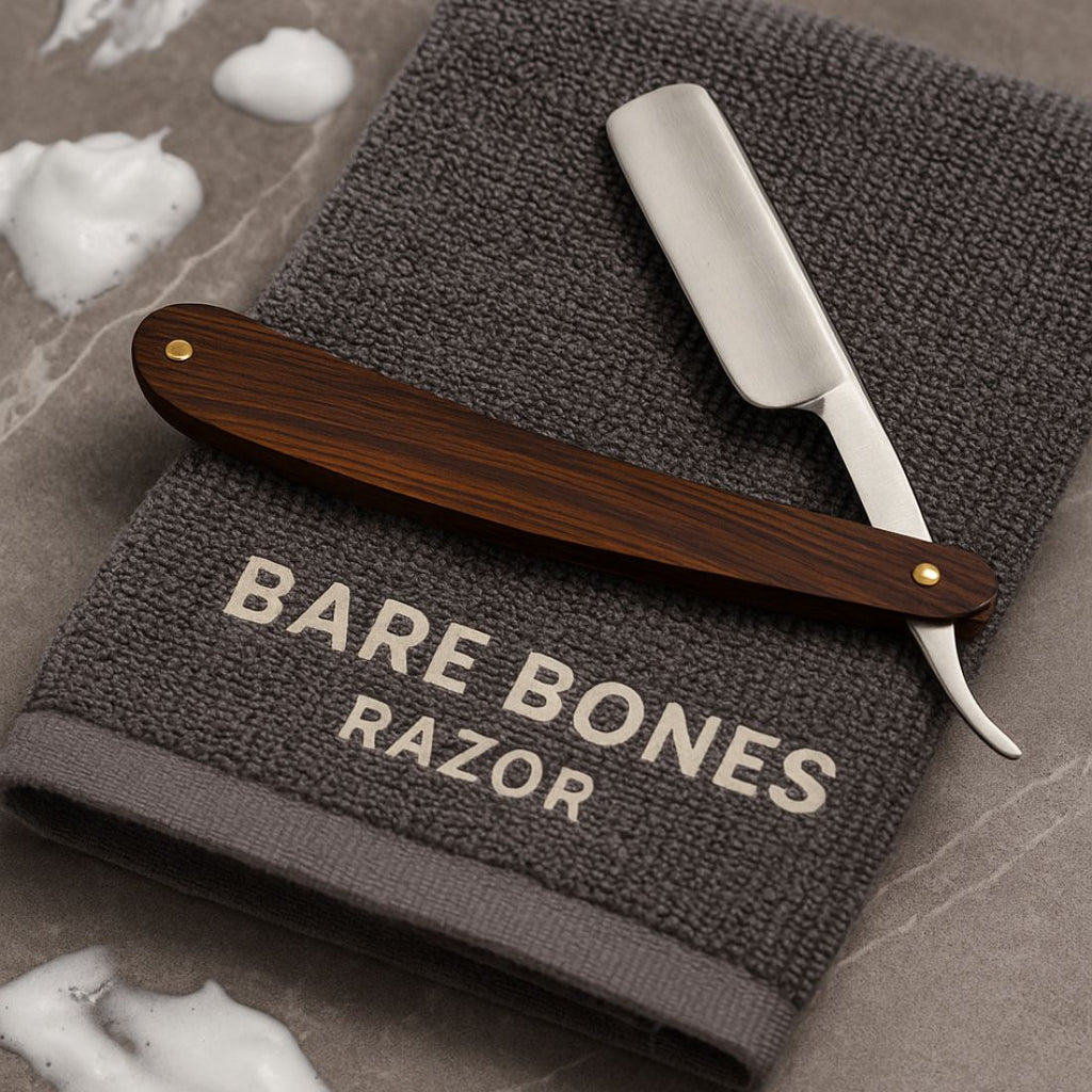 Wood-handled safety shaving razor with silver head and blade guard