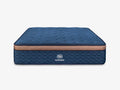 Blue Aurora cooling pillow-top mattress with quilted top and BB logo on front