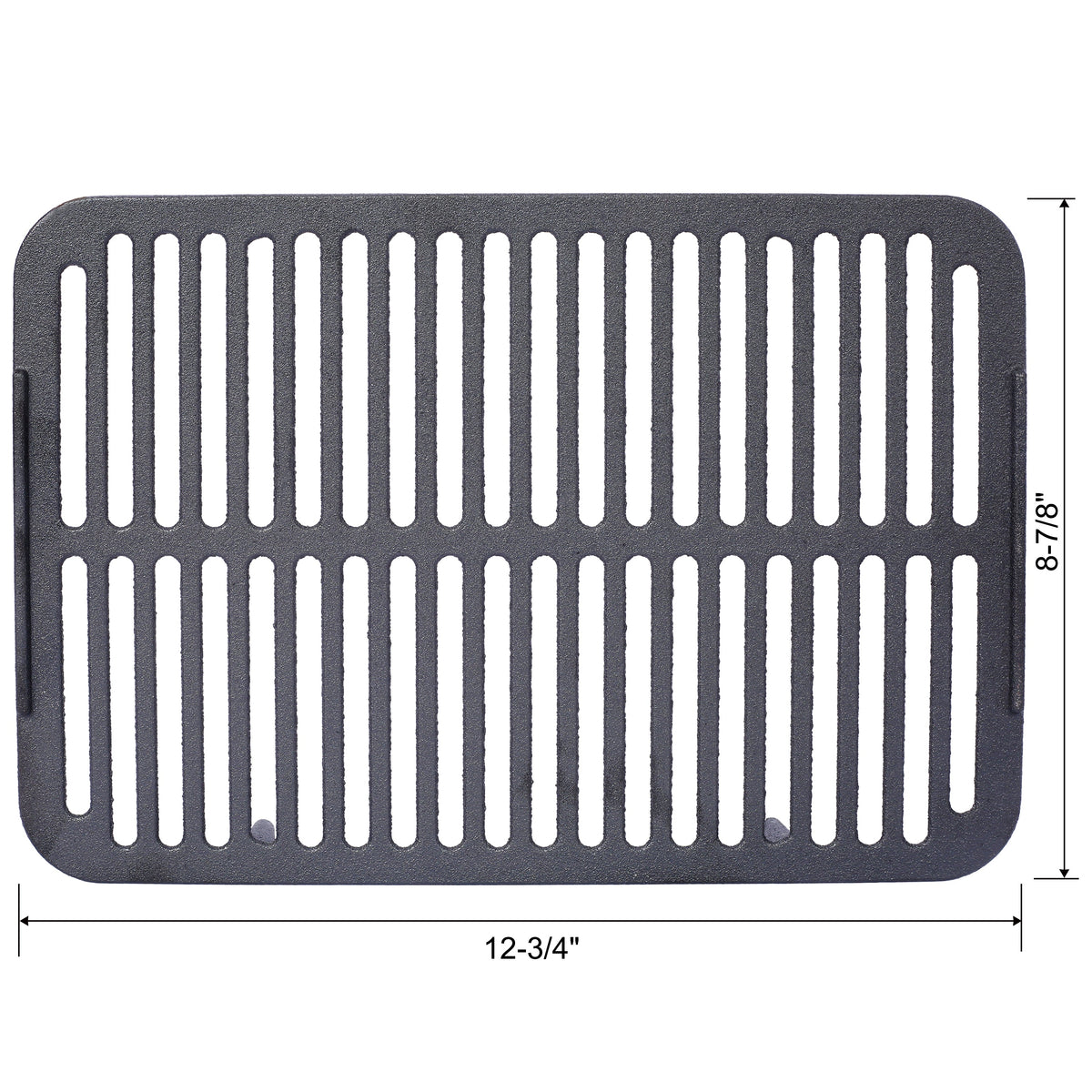 Charcoal oval grill grate insert, heat slots; 12-3/4 in width; 8-7/8 in height