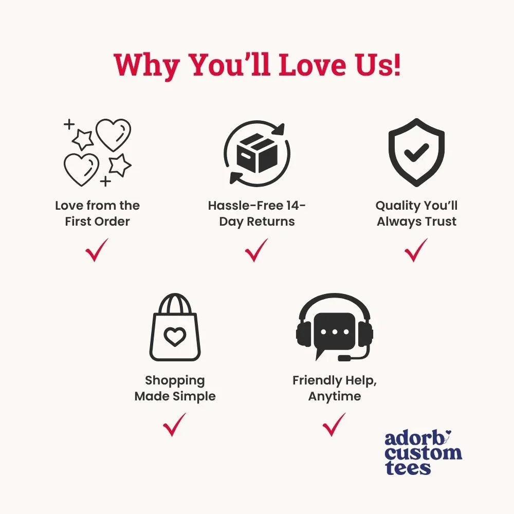Benefits icons graphic titled “Why You’ll Love Us” with trust symbols