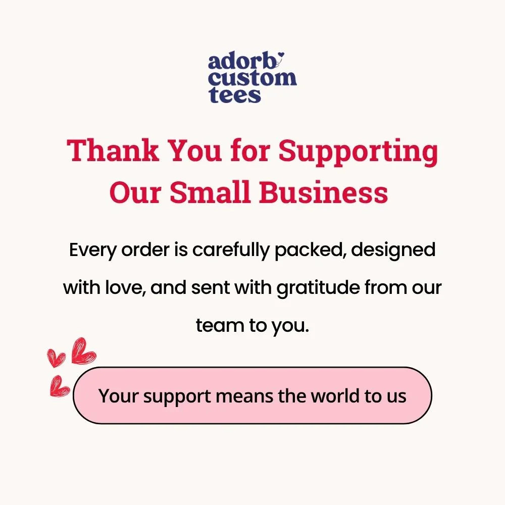 Customer support message graphic thanking for supporting small business