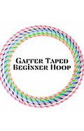 Beginner hula hoop with multicolor spiral gaffer tape ribbon